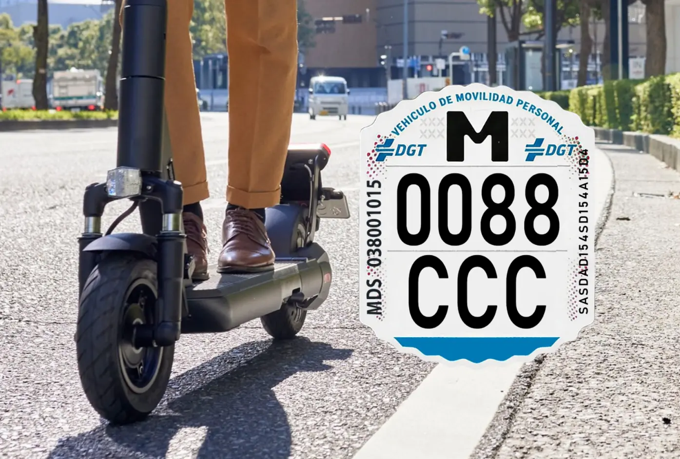 DGT identification label required for registered electric scooters in Spain